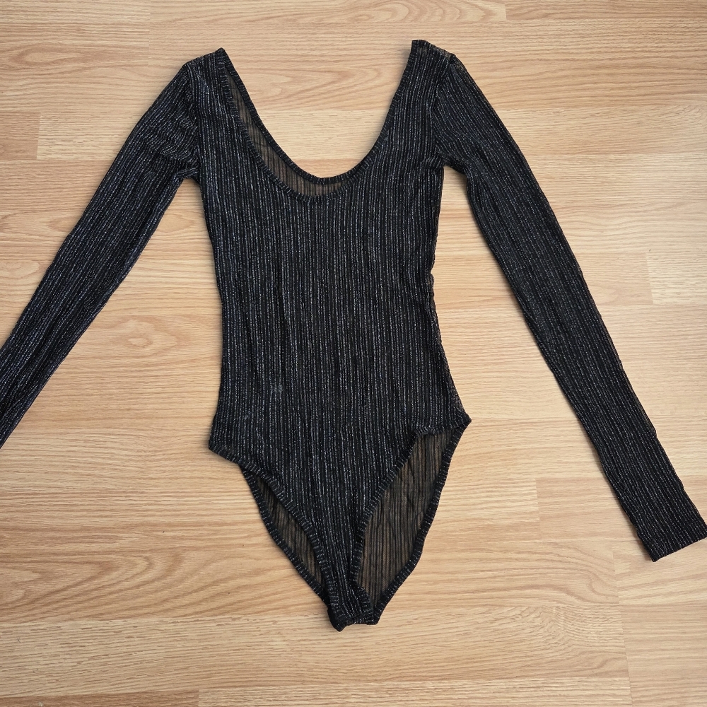 ZARA Black Long Sleeve Bodysuit